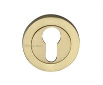 RS2004-SB Heritage Brass Euro Profile Cylinder Escutcheon Satin Brass Finish