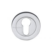 RS2004-SC Heritage Brass Euro Profile Cylinder Escutcheon Satin Chrome Finish
