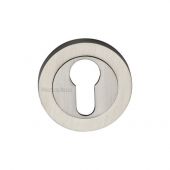 RS2004-SN Heritage Brass Euro Profile Cylinder Escutcheon Satin Nickel Finish