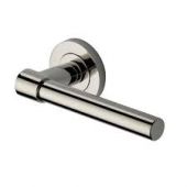 RS2017-PNF Heritage Brass Door Handle Lever on Rose Phoenix Design Polished Nickel Finish