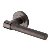 RS2018-MB Heritage Brass Door Handle Lever on Rose Phoenix Knurled Design Matt Bronze Finish