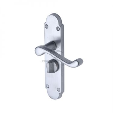 Click Here To Enlarge This Photo Of PR525-SC M.Marcus Project Hardware Door Handle For Privacy Set Milton Short Design Satin Chrome Finish
