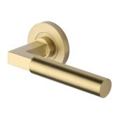 RS2261-SB Heritage Brass Door Handle Lever on Rose Spectral Design Satin Brass Finish