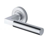 RS2261-SC Heritage Brass Door Handle Lever on Rose Spectral Design Satin Chrome Finish