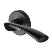 SC-2042-BLK M.Marcus Sorrento Door Handle Lever Latch on Round Rose Treviso Design Matt Black Finish