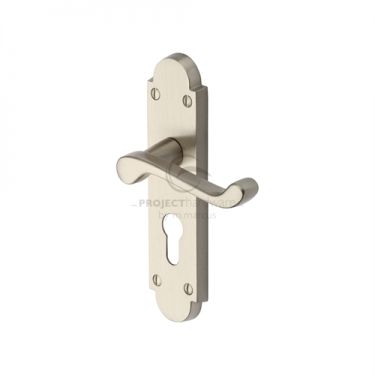 Click Here To Enlarge This Photo Of PR548-SN M.Marcus Project Hardware Door Handle For Euro Profile Plate Milton Design Satin Nickel Finish
