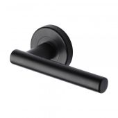 SC-3052-BLK M.Marcus Sorrento Door Handle Lever Latch on Round Rose Shuttle Design Matt Black Finish