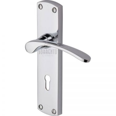 Click Here To Enlarge This Photo Of SC-400-PC M.Marcus Sorrento Door Handle Lever Lock Luca Design Polished Chrome Finish