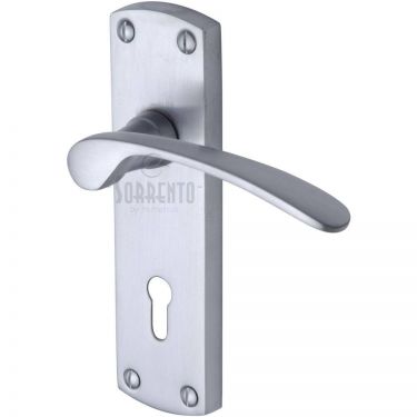 Click Here To Enlarge This Photo Of SC-400-SC M.Marcus Sorrento Door Handle Lever Lock Luca Design Satin Chrome Finish