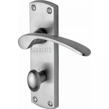 Click Here To Enlarge This Photo Of SC-420-SC M.Marcus Sorrento Door Handle For Bathroom Luca Design Satin Chrome Finish