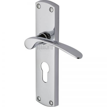 Click Here To Enlarge This Photo Of SC-448-PC M.Marcus Sorrento Door Handle For Euro Profile Plate Luca Design Polished Chrome Finish
