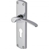 SC-448-PC M.Marcus Sorrento Door Handle For Euro Profile Plate Luca Design Polished Chrome Finish