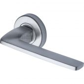 SC-7400-SC M.Marcus Sorrento Door Handle Lever Latch on Round Rose Diffuse Design Satin Chrome Finish