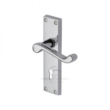 Click Here To Enlarge This Photo Of PR600-PC M.Marcus Project Hardware Door Handle Lever Lock Malvern Design Polished Chrome Finish