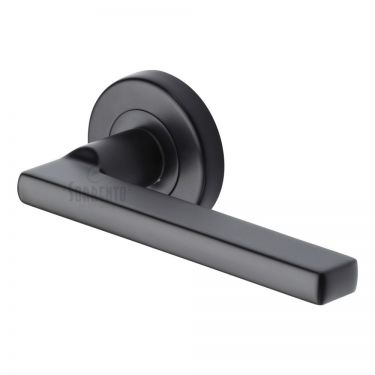 Click Here To Enlarge This Photo Of SC-7580-BLK M.Marcus Sorrento Door Handle Lever Latch Vector Design Matt Black Finish