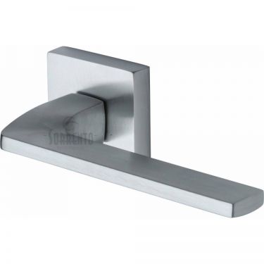 Click Here To Enlarge This Photo Of SC-CSQ5062-SC M.Marcus Sorrento Door Handle Lever Latch on Square Rose Indigo Design Satin Chrome Finish