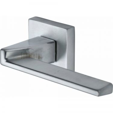 Click Here To Enlarge This Photo Of SC-CSQ6062-SC M.Marcus Sorrento Door Handle Lever Latch on Square Rose Laguna Sq Design Satin Chrome Finish