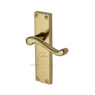 Click Here To Enlarge This Photo Of PR605-PB M.Marcus Project Hardware Door Handle Lever Latch Malvern Design Polished Brass Finish
