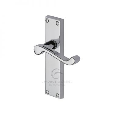 Click Here To Enlarge This Photo Of PR605-PC M.Marcus Project Hardware Door Handle Lever Latch Malvern Design Polished Chrome Finish
