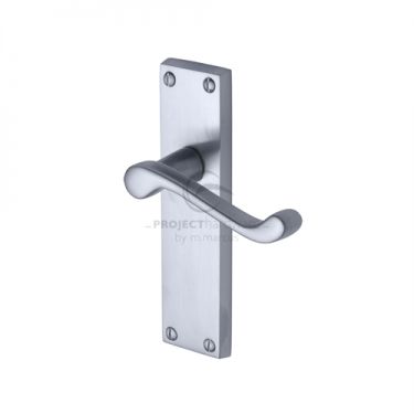 Click Here To Enlarge This Photo Of PR605-SC M.Marcus Project Hardware Door Handle Lever Latch Malvern Design Satin Chrome Finish
