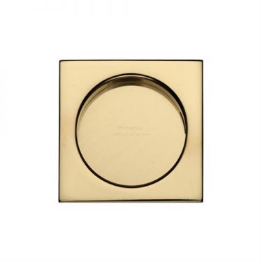 Click Here To Enlarge This Photo Of SQ2327-PB Heritage Brass Sliding Door Square Flush Pulls Polished Brass
