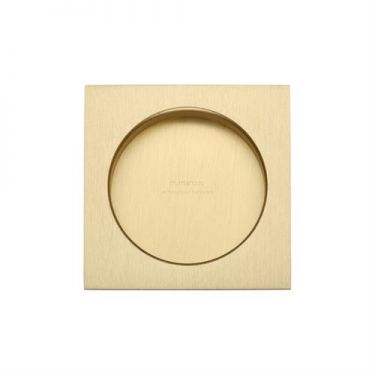 Click Here To Enlarge This Photo Of SQ2327-SB Heritage Brass Sliding Door Square Flush Pulls Satin Brass