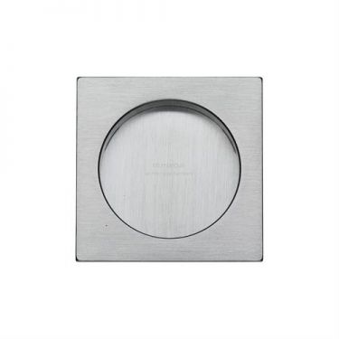 Click Here To Enlarge This Photo Of SQ2327-SC Heritage Brass Sliding Door Square Flush Pulls Satin Chrome