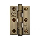 SS-3X2-AT M.Marcus Stainless Steel Line Ball Bearing Hinge 3" x 2" x 2mm Antique Brass Finish