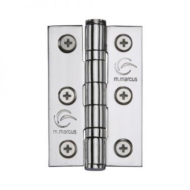 Click Here To Enlarge This Photo Of SS-3X2-PS M.Marcus Stainless Steel Line Ball Bearing Hinge 3" x 2" x 2mm Polished Finish