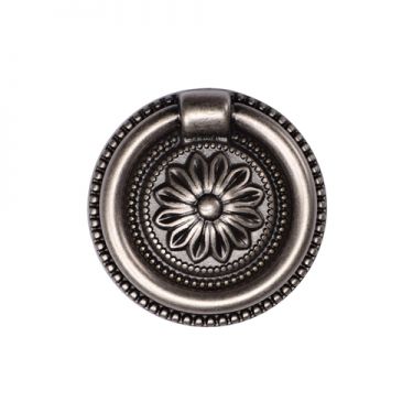 Click Here To Enlarge This Photo Of TK2224-047-DPW M.Marcus Floral Ring Pull 47mm Distressed Pewter on Zinc Finish