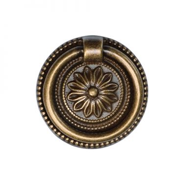 Click Here To Enlarge This Photo Of TK2224-055-DBS M.Marcus Floral Ring Pull 55mm Distressed Brass on Zinc Finish
