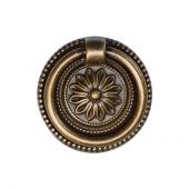 TK2224-055-DBS M.Marcus Floral Ring Pull 55mm Distressed Brass on Zinc Finish