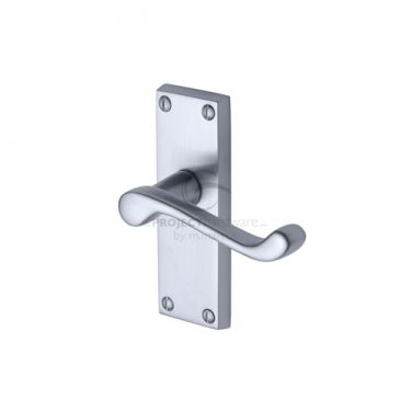 Click Here To Enlarge This Photo Of PR610-SC M.Marcus Project Hardware Door Handle Lever Latch Malvern Short Design Satin Chrome Finish