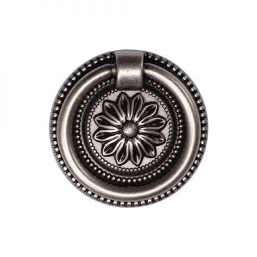 Click Here To Enlarge This Photo Of TK2224-055-DPW M.Marcus Floral Ring Pull 55mm Distressed Pewter on Zinc Finish