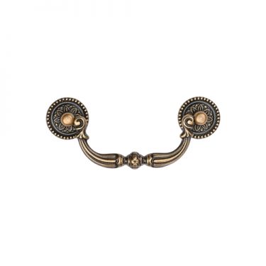 Click Here To Enlarge This Photo Of TK3085-096-DBS M.Marcus Ornate Drop Pull 96mm Distressed Brass on Zinc Finish