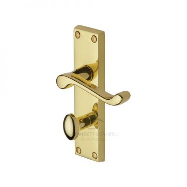 Click Here To Enlarge This Photo Of PR620-PB M.Marcus Project Hardware Door Handle For Bathroom Malvern Design Polished Brass Finish