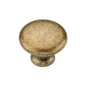 TK4226-030-DBS M.Marcus Classic Round Knob 30mm Distressed Brass on Zinc Finish