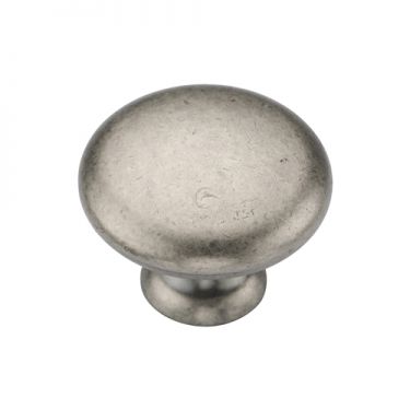 Click Here To Enlarge This Photo Of TK4226-035-DPW M.Marcus Classic Round Knob 35mm Distressed Pewter on Zinc Finish