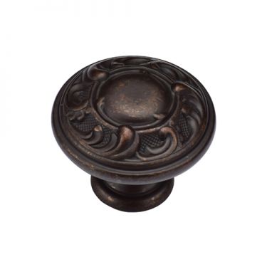 Click Here To Enlarge This Photo Of TK4401-035-LBN M.Marcus Decorated Round Knob 35mm Matt Bronze on Zinc Finish