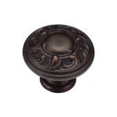 TK4401-035-LBN M.Marcus Decorated Round Knob 35mm Matt Bronze on Zinc Finish
