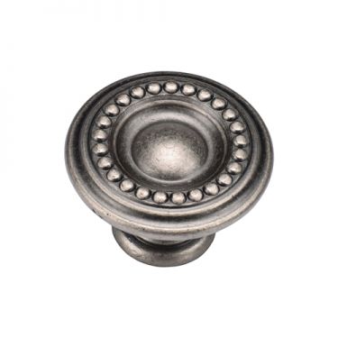 Click Here To Enlarge This Photo Of TK4404-035-DPW M.Marcus Beaded Round Knob 35mm Distressed Pewter on Zinc Finish