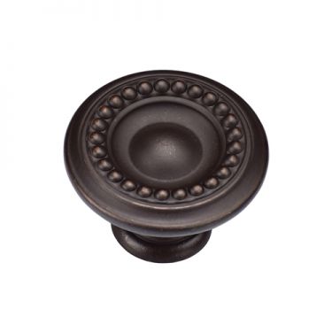 Click Here To Enlarge This Photo Of TK4404-035-LBN M.Marcus Beaded Round Knob 35mm Matt Bronze on Zinc Finish