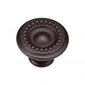 TK4404-035-LBN M.Marcus Beaded Round Knob 35mm Matt Bronze on Zinc Finish