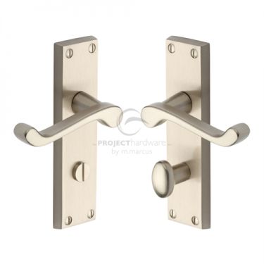 Click Here To Enlarge This Photo Of PR620-SN M.Marcus Project Hardware Door Handle For Bathroom Malvern Design Satin Nickel Finish