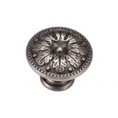 TK4479-030-DPW M.Marcus Floral Round Knob 30mm Distressed Pewter on Zinc Finish