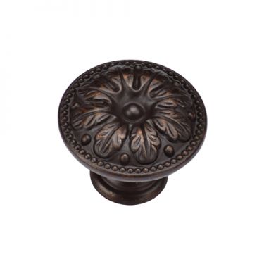 Click Here To Enlarge This Photo Of TK4479-030-LBN M.Marcus Floral Round Knob 30mm Matt Bronze on Zinc Finish