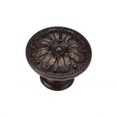 TK4479-030-LBN M.Marcus Floral Round Knob 30mm Matt Bronze on Zinc Finish