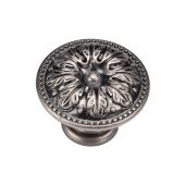 TK4479-035-DPW M.Marcus Floral Round Knob 35mm Distressed Pewter on Zinc Finish