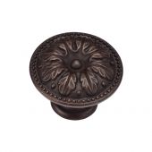 TK4479-035-LBN M.Marcus Floral Round Knob 35mm Matt Bronze on Zinc Finish