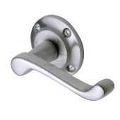 PR630-SC M.Marcus Project Hardware Door Handle Lever Latch on Round Rose Malvern Design Satin Chrome Finish